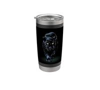 Black Panther Walking Toward Shadow - Regalo para amantes de los gatos salvajes Vaso térmico de acero inoxidable de doble pared