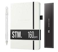 Black Paper Bullet Dotted Journal Notebook | A5 Starry Night Scribbles That Matter+ Bolígrafo gratis! - Papel cuadriculado opaco sin sangrado de 160 g/m² | Para hombre y mujer | (5,75 x 8,5)