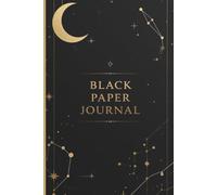 Black Paper Lined Journal | Premium Black ruled Pages for Gel Pens, Metallic Markers and Pastel Chalk, 120 Ruled Pages, 6x9 Inches
