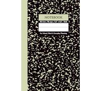 Black & Pastel Sage Green Marble School Notebook - Grid, 96 Pages, 5.5" x 8.5", Soft Matte Cover: For schoolwork, math, science, creative projects, and daily planning