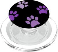 Black Paws Dog Mom Phone Pop Up Holder Cute Purple Paw Print PopSockets PopGrip para MagSafe