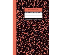 Black & Peach Orange Marble Hardcover Notebook - Grid, 192 Pages, 5.5" x 8.5", Premium Matte Finish: Perfect for math, science, engineering, design projects, journaling, and daily productivity