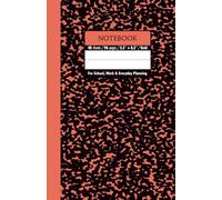 Black & Peach Orange Marble School Notebook - Grid, 96 Pages, 5.5" x 8.5", Soft Matte Cover: For schoolwork, math, science, creative projects, and daily planning