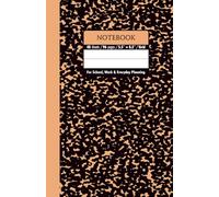 Black & Peachy Marble School Notebook - Grid, 96 Pages, 5.5" x 8.5", Soft Matte Cover: For schoolwork, math, science, creative projects, and daily planning