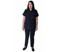 Black Pepper Túnica Negra de Belleza para salón de SPA, Belleza, para masajes, Terapeuta, Uniforme Negro (tamaños Rango 8 - 22) Negro Negro (48