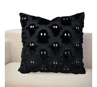 Black Pillow Covers | Cushion Case Invisible Zipper Ghost Decoration For Home Indoor Outdoor Use, Living Room Sofa Bedroom Front Porch Camping Site Holiday Gathering