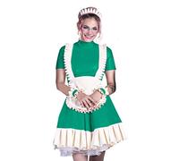 Black Pink Blue Dress Women Uniform Plus Size Sissy Dress,Peacock Green,5XL