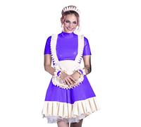 Black Pink Blue Dress Women Uniform Plus Size Sissy Dress,purple,6XL