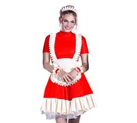 Black Pink Blue Dress Women Uniform Plus Size Sissy Dress,Red,7XL