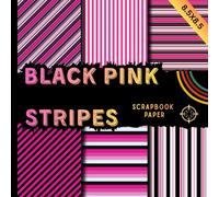 Black pink stripes scrapbook paper: pink & black stripe pattern craft paper pad for scrapbooking, card making, journaling, crafts, collage, party decor, and creative DIY projects