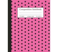 Black Polka on Hot Pink Composition Notebook: College Ruled, Retro Black Dot Pattern, Cute Writing Journal for Girls, Teens & Women