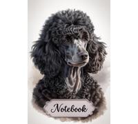 Black Poodle Notebook for Dog Lovers: 6x9 Lined Journal with Poodles Line Art on Every Page, 120 Pages - Gift for Dog Mom & Dog Dad