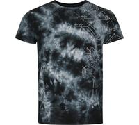 Black Premium by EMP Hombre Camiseta Batik Azul/Negra con Estampado XXL
