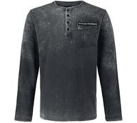 Black Premium by EMP Hombre Camiseta Gris Vintage de Manga Larga 3XL