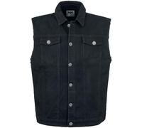 Black Premium by EMP Hombre Chaleco vaquero negro sin mangas con cuello de camisa M