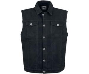Black Premium by EMP Hombre Chaleco vaquero negro sin mangas con cuello de camisa M
