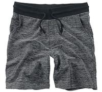 Black Premium by EMP Hombre Pantalón Corto de Jersey Negro-Gris L