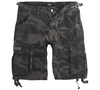 Black Premium by EMP Hombre Pantalón Corto Negro con Grandes Bolsillos