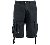 Black Premium by EMP Hombre Pantalón Corto Negro con Grandes Bolsillos S