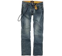 Black Premium by EMP Hombre Vaqueros Azules con Detalle de cordón W33L34