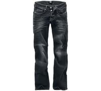 Black Premium by EMP Hombre Vaqueros Negros con Corte de Bota W36L34