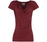 Black Premium by EMP Mujer Camiseta básica roja con Escote en Cascada S