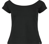 Black Premium by EMP Mujer Camiseta Negra con Escote Barco XL