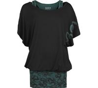 Black Premium by EMP Mujer Camiseta Negra/Verde con Serpientes XL