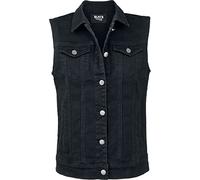 Black Premium by EMP Mujer Chaleco vaquero negro sin mangas con cuello de camisa L