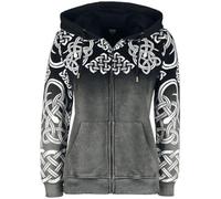 Black Premium by EMP Mujer Chaqueta Gris con Capucha y Adornos celtas L