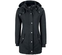 Black Premium by EMP Mujer Chaqueta negra forrada de invierno con capucha desmontable y charreteras a la moda M
