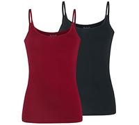Black Premium by EMP Mujer Pack Doble de Tops Negros y Rojos L