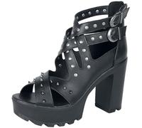 Black Premium by EMP Mujer Tacones negros con tiras y remaches EU40