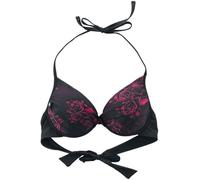 Black Premium by EMP Mujer Top de Bikini Negro con Calavera y Rosas M