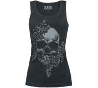 Black Premium by EMP Mujer Top Negro con Estampado de Calavera M