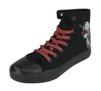Black Premium by EMP Mujer Zapatillas Altas Negras con Estampado de Espadas y Rosas EU37