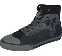 Black Premium by EMP Unisex Zapatillas Altas Negras con Estampado de Calavera en el Lateral EU39