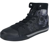 Black Premium by EMP Unisex Zapatillas Altas Negras con Estampado de Calavera en el Lateral EU43