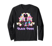 Black Pride Design For Women with Cute Unicorn Gnomes Manga Larga