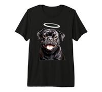 Black Pug Dog Angel Camiseta Premium