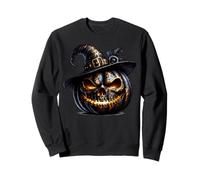 Black Pumpkin Face Graphic For Witches and Halloween Witch Sudadera
