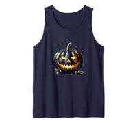 Black Pumpkin Jack O Lantern Bat Graphic For Halloween Lover Camiseta sin Mangas