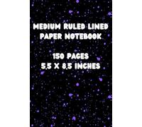 Black & Purple Medium Ruled Lined Paper Notebook 150 Pages 5.5 x 8.5 Inches: Gifts for Students, Workers, and Writing Down Notes