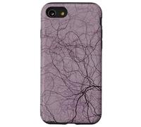 Black Purple Organic Roots - Árbol Generativo Abstracto Carcasa para iPhone SE (2020) / 7/8