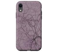 Black Purple Organic Roots - Árbol Generativo Abstracto Carcasa para iPhone XR