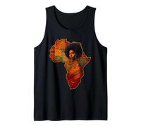 Black Queen Afro Woman Mapa Africano Melanina Historia Negra Camiseta sin Mangas