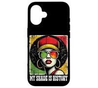 Black Queen Afro Woman My Shade Is History Melanin Pride Carcasa para iPhone 16