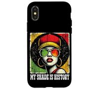 Black Queen Afro Woman My Shade Is History Melanin Pride Carcasa para iPhone X/XS
