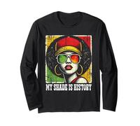 Black Queen Afro Woman My Shade Is History Melanin Pride Manga Larga
