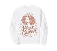 Black Queen Blush Pink Doodle Crown Curly Diva Melanina Mujer Sudadera